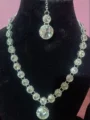 Classic Solitaire-Look Crystal Necklace & Maang Tikka Set 5 MigKart.com